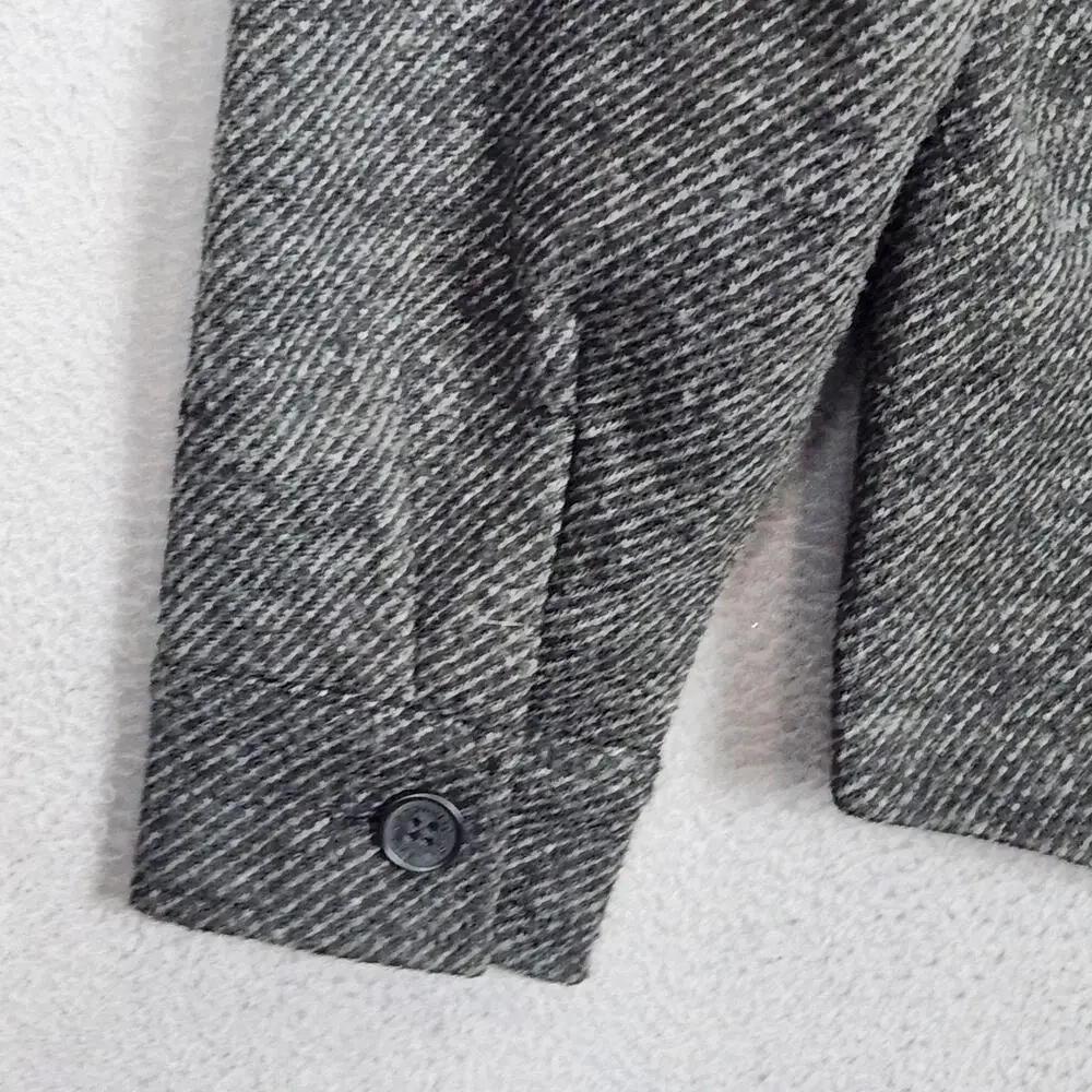 Banana Republic Shirt Jacket Mens Small Gray Herringbone Button Front Lined